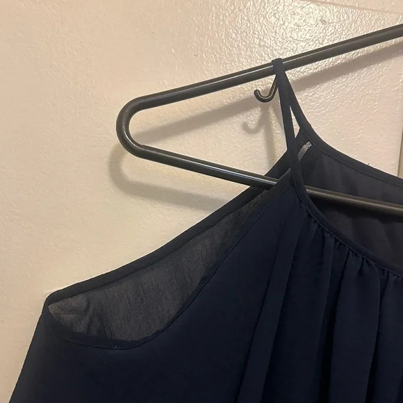 Emma & Michele Elegant dark blue Cold Shoulder Dress - Picture 3 of 8